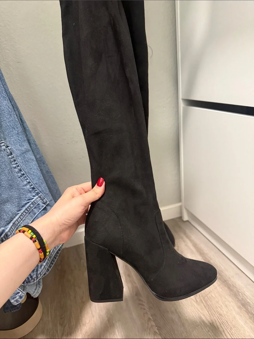 Jessica Simpson Black Over-the-Knee Suede Boots